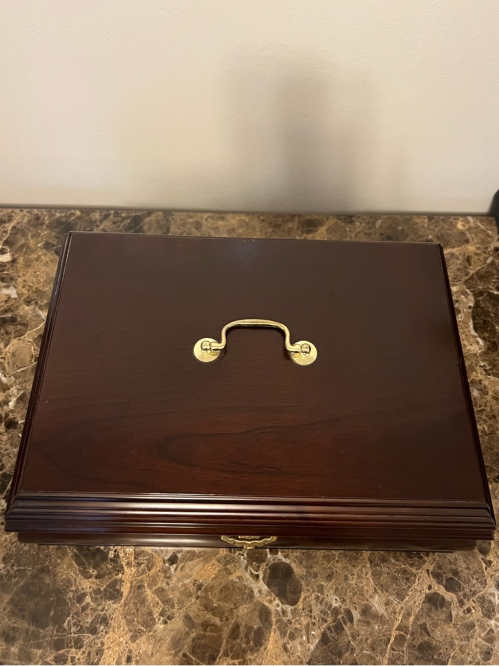 Wooden Jewelry Box Organizer w/ Red Velvet Lining – Lift-Out Tray & Ring Slots - Picture 10 of 16